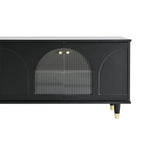 Modern TV Stand with Arch Fluted Glass Doors