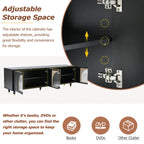 Modern TV Stand with Arch Fluted Glass Doors