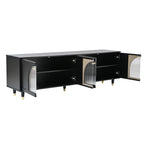 Modern TV Stand with Arch Fluted Glass Doors
