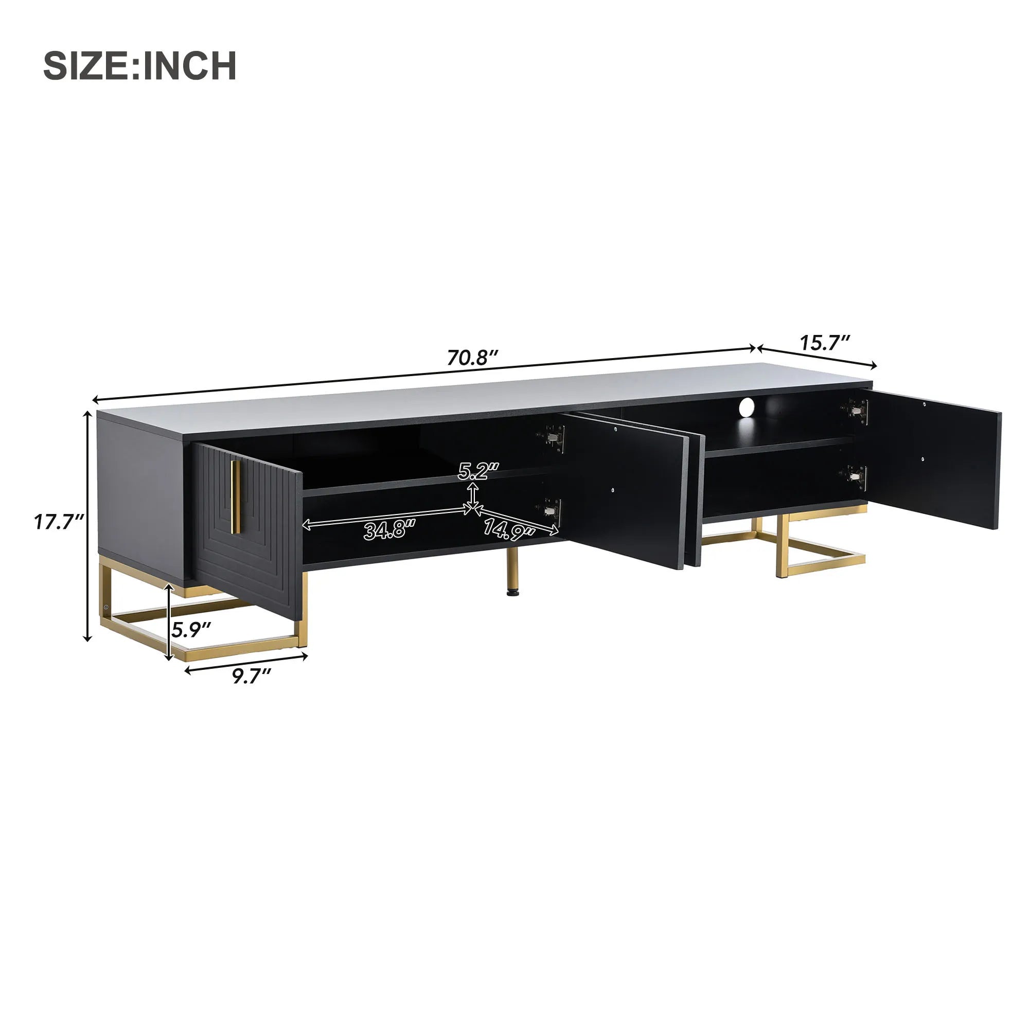 Modern TV Stand with Geometric Lines