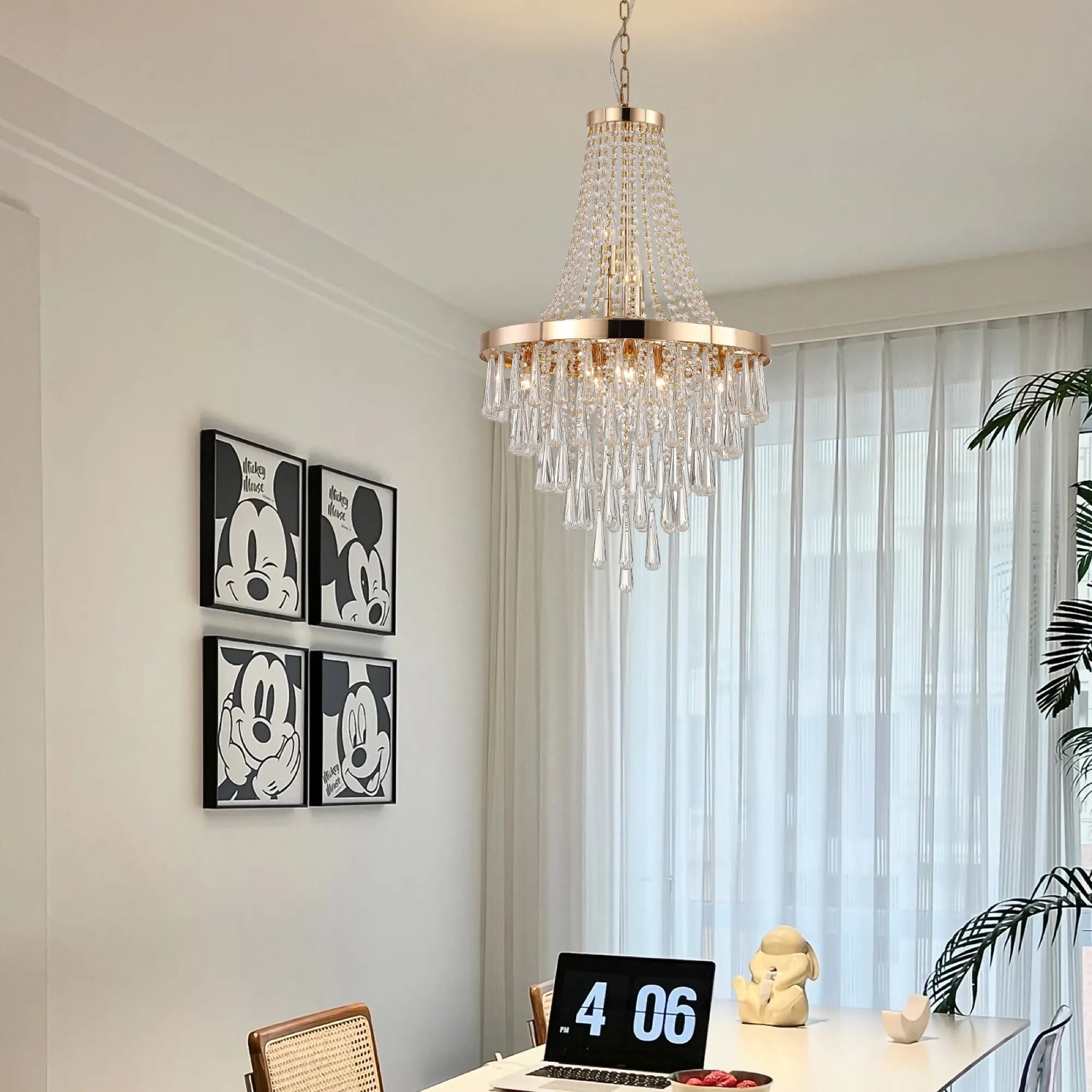 Modern Tiered Crystal Chandelier