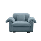 Modern Velvet Cloud Comfort Accent Chair with Ottoman & Storage