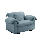 Modern Velvet Cloud Comfort Accent Chair with Ottoman & Storage