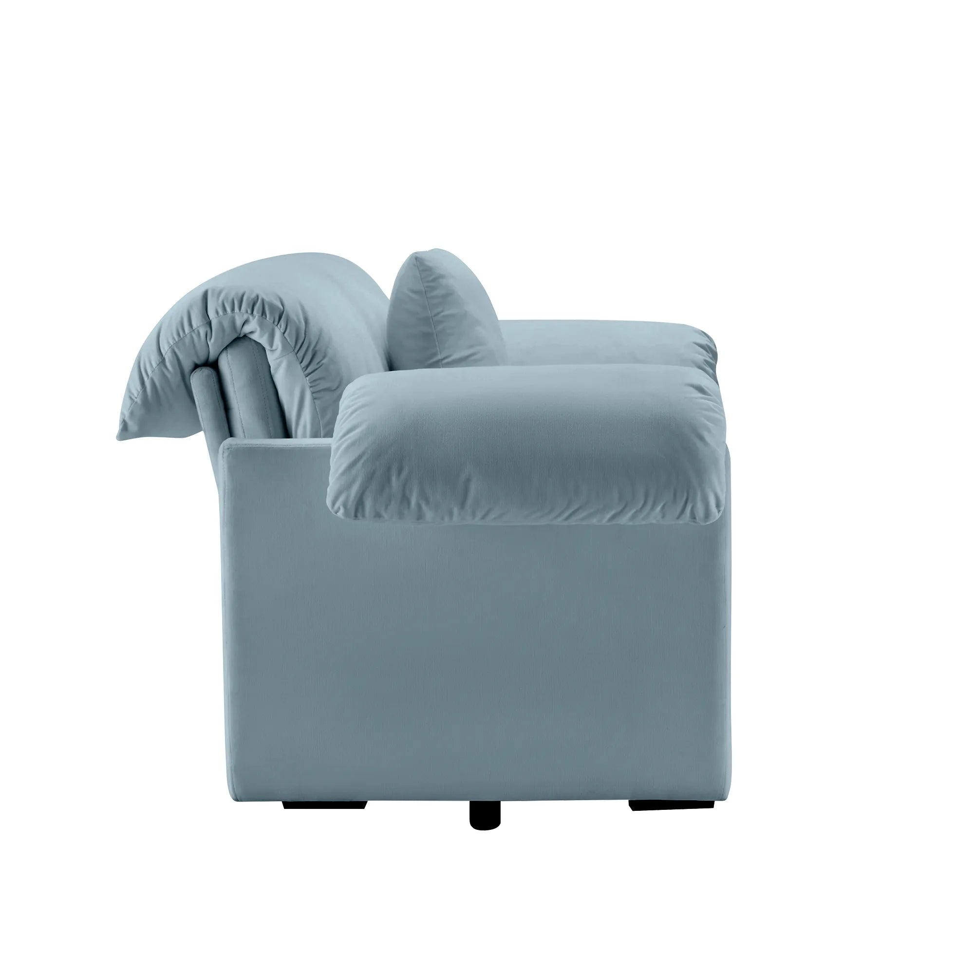 Modern Velvet Cloud Comfort Accent Chair with Ottoman & Storage