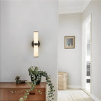 Modern Vertical Wall Sconce Set of 2, Imitation Marble Design