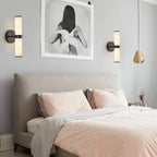 Modern Vertical Wall Sconce Set of 2, Imitation Marble Design