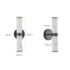 Modern Vertical Wall Sconce Set of 2, Imitation Marble Design