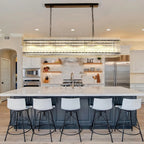 Modern 10-Light Rectangular Crystal Chandelier