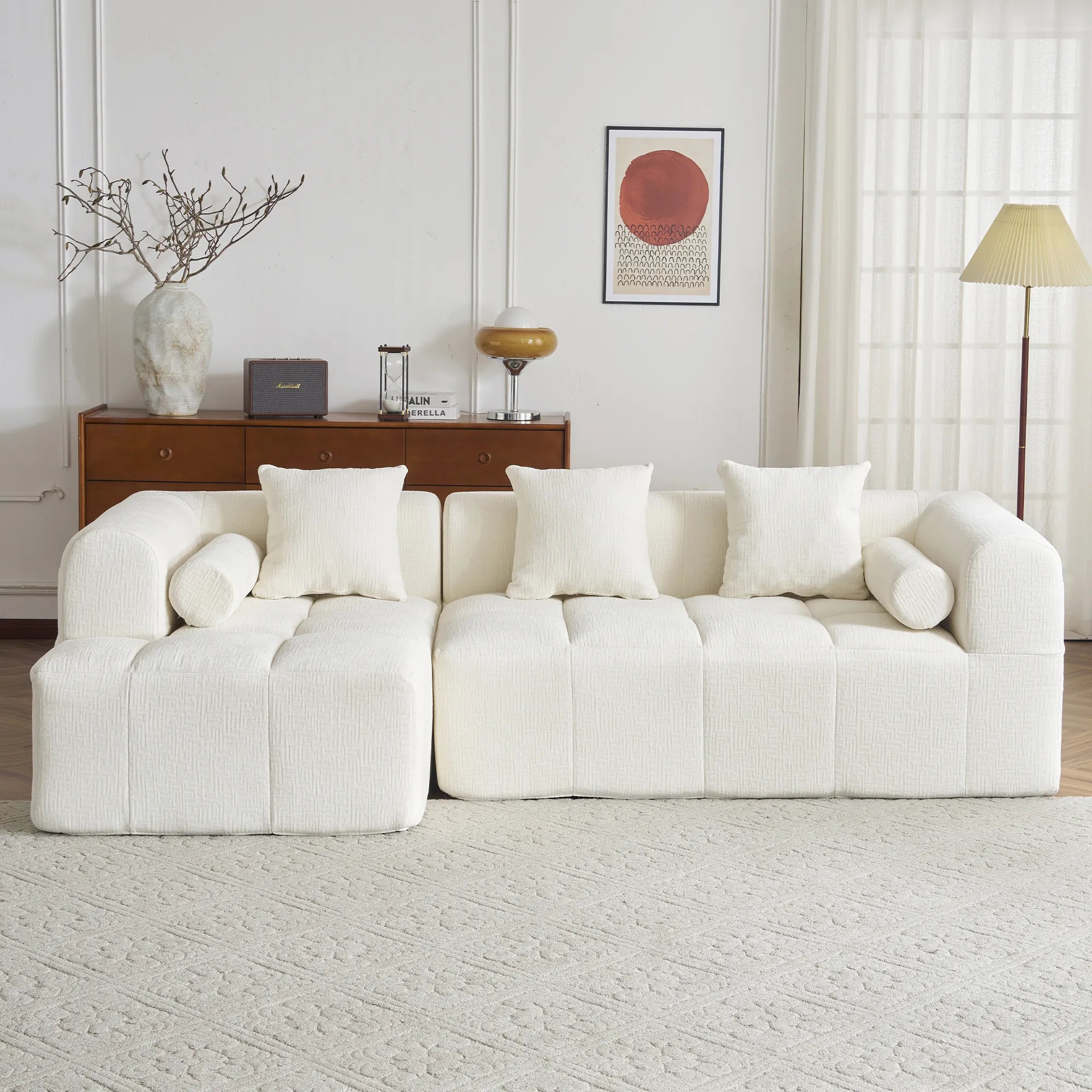 Modern 101” Modular Compressed Sofa with Deep Seats