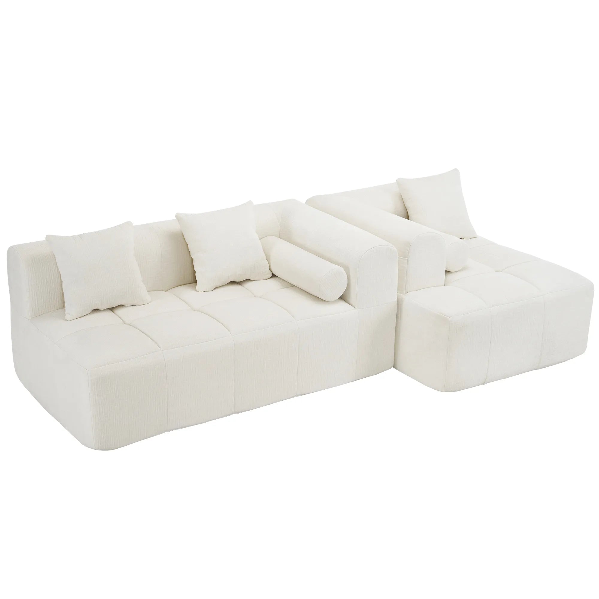 Modern 101” Modular Compressed Sofa with Deep Seats