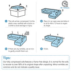 Modern 101” Modular Compressed Sofa with Deep Seats