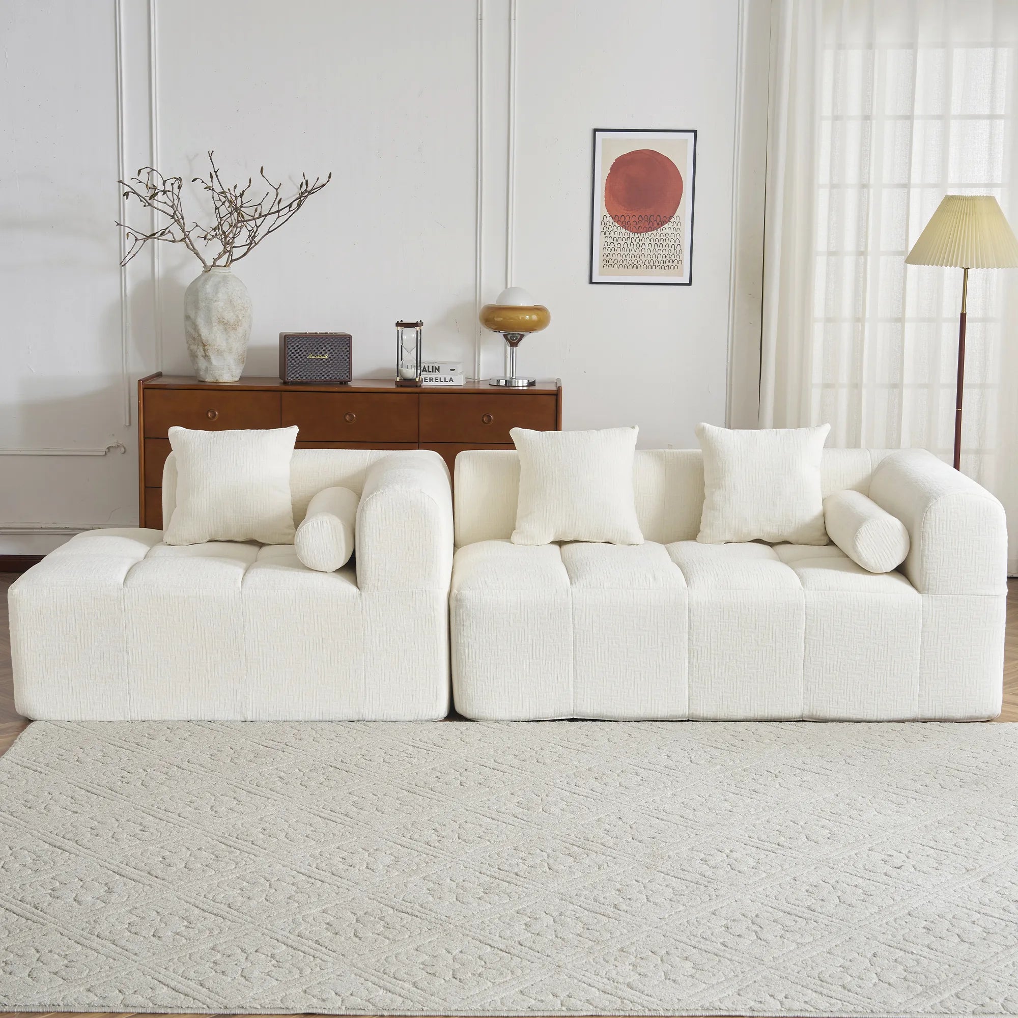 Modern 101” Modular Compressed Sofa with Deep Seats
