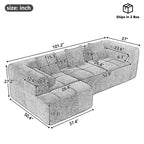 Modern 101” Modular Compressed Sofa with Deep Seats