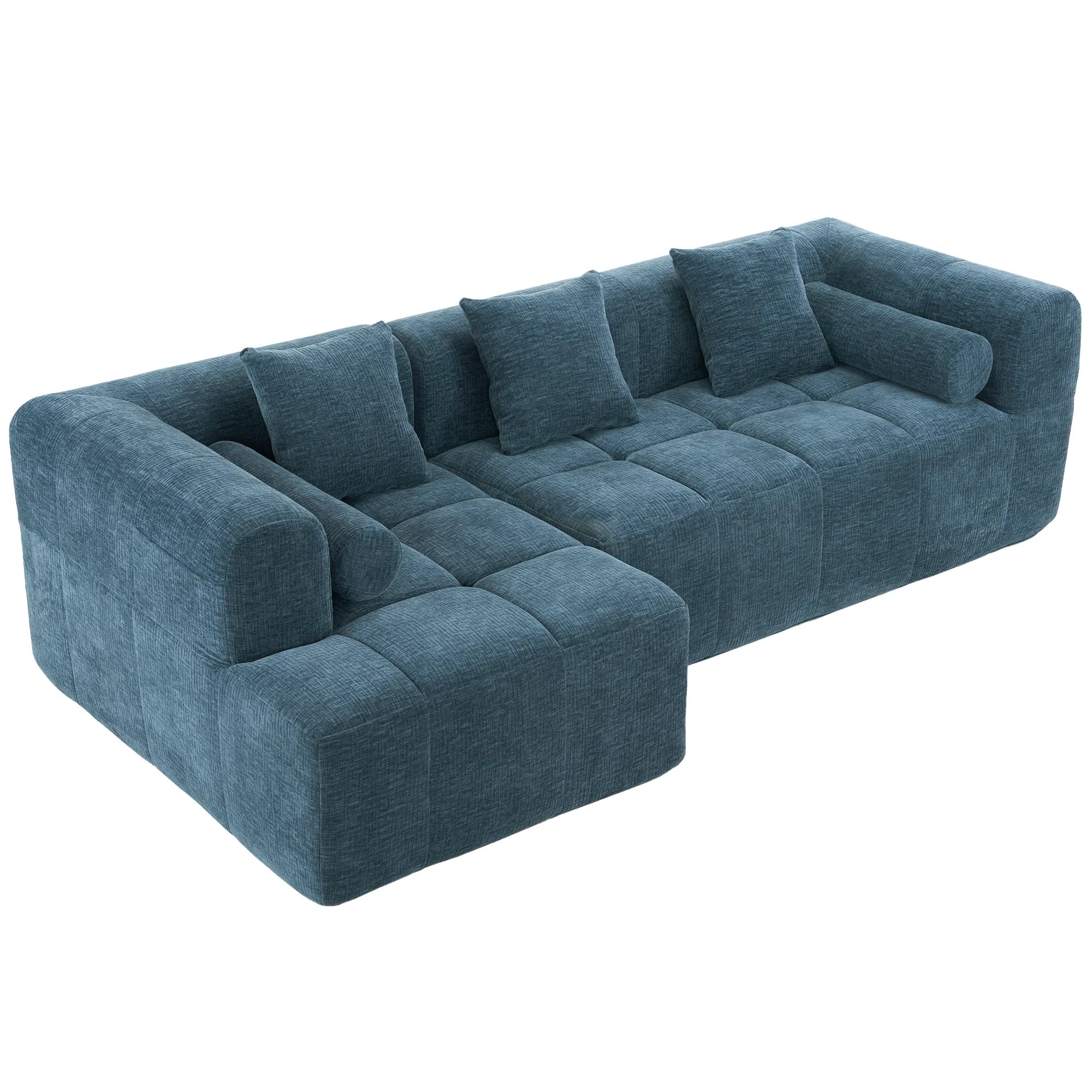 Modern 101” Modular Compressed Sofa with Deep Seats