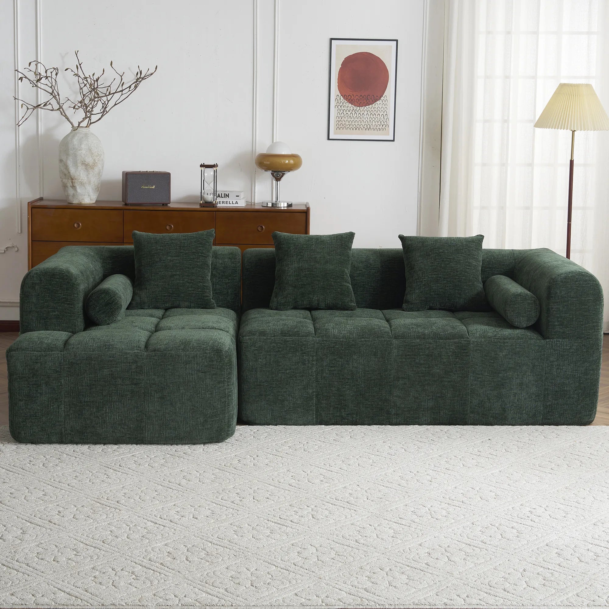 Modern 101” Modular Compressed Sofa with Deep Seats