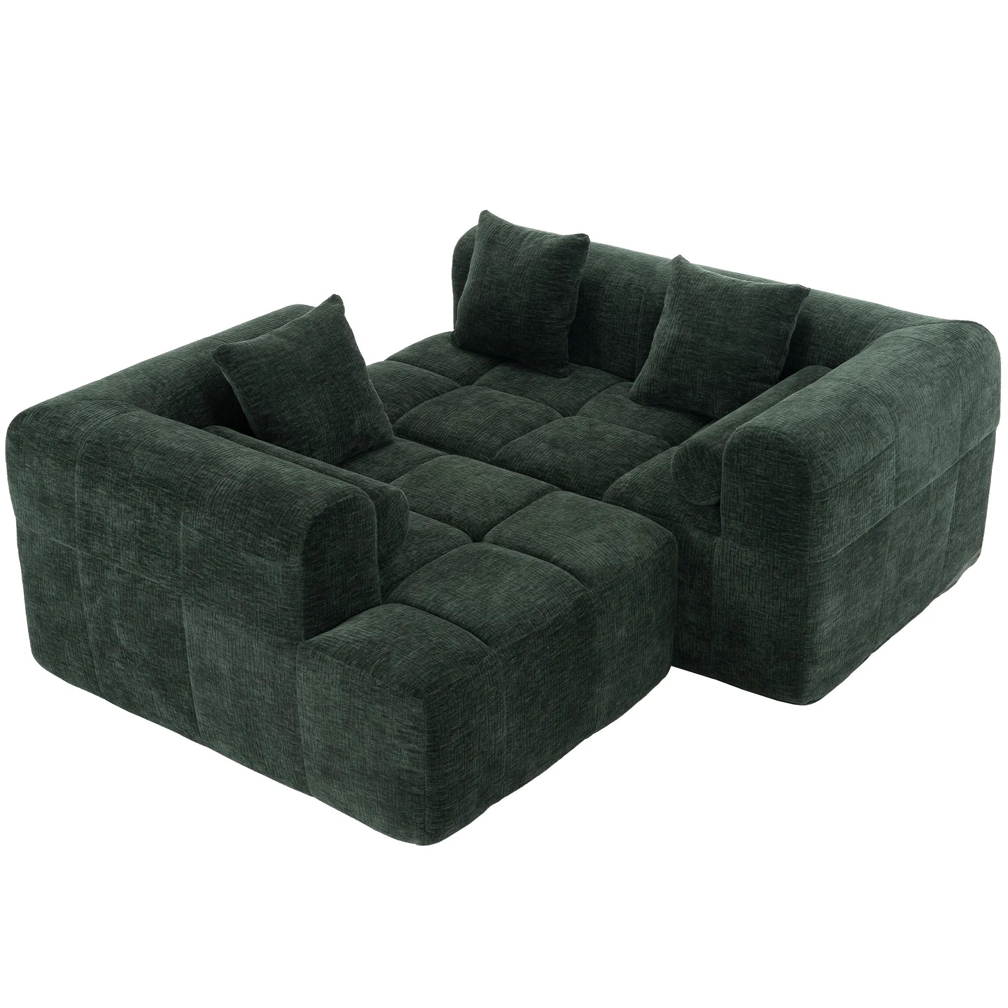 Modern 101” Modular Compressed Sofa with Deep Seats