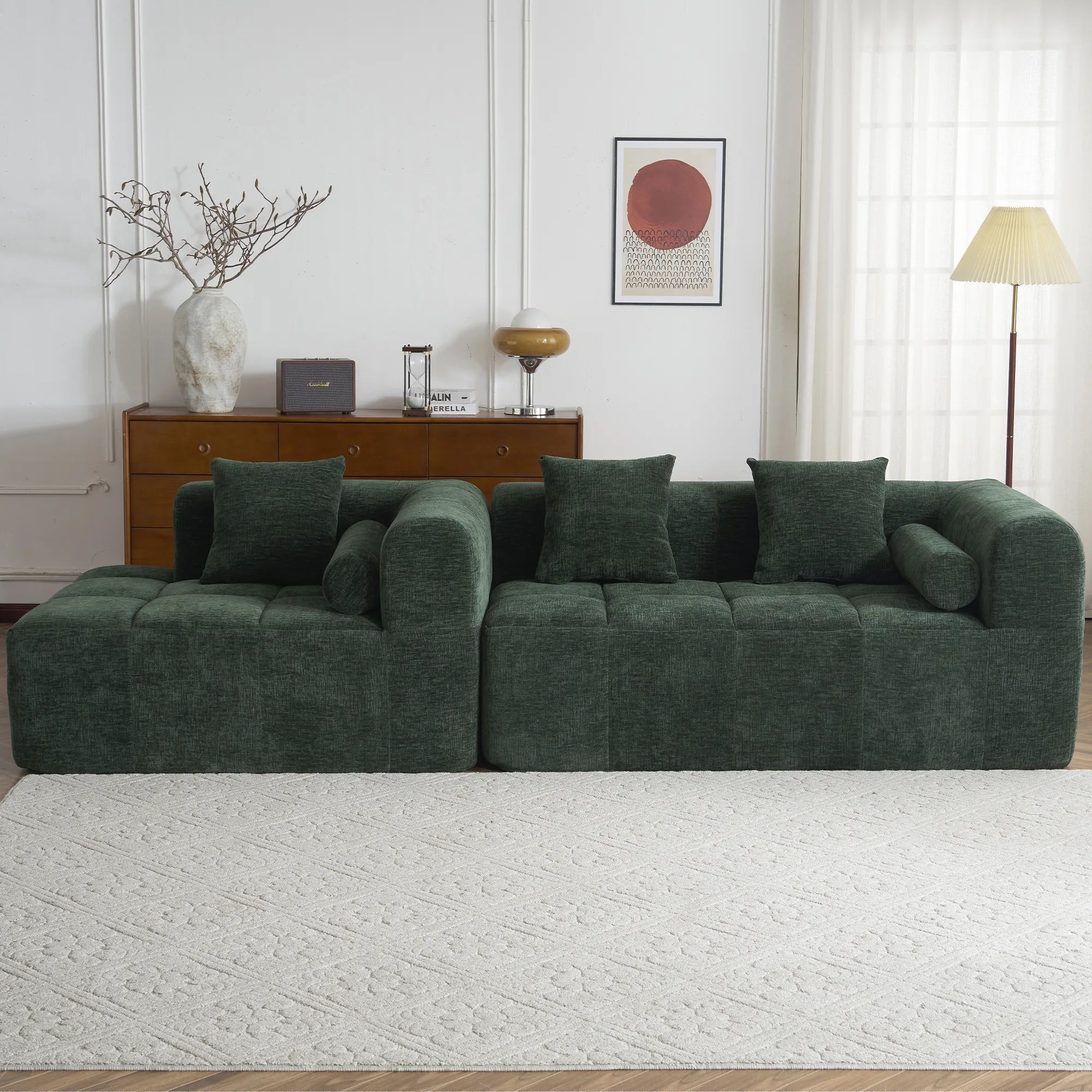 Modern 101” Modular Compressed Sofa with Deep Seats