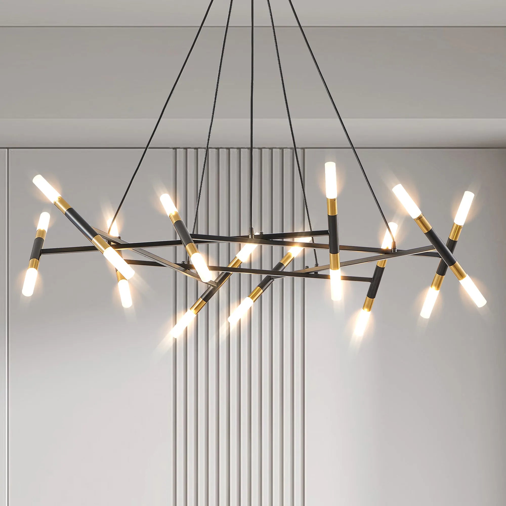 Modern 20 Lights Polygonal Chandelier Pendant Light