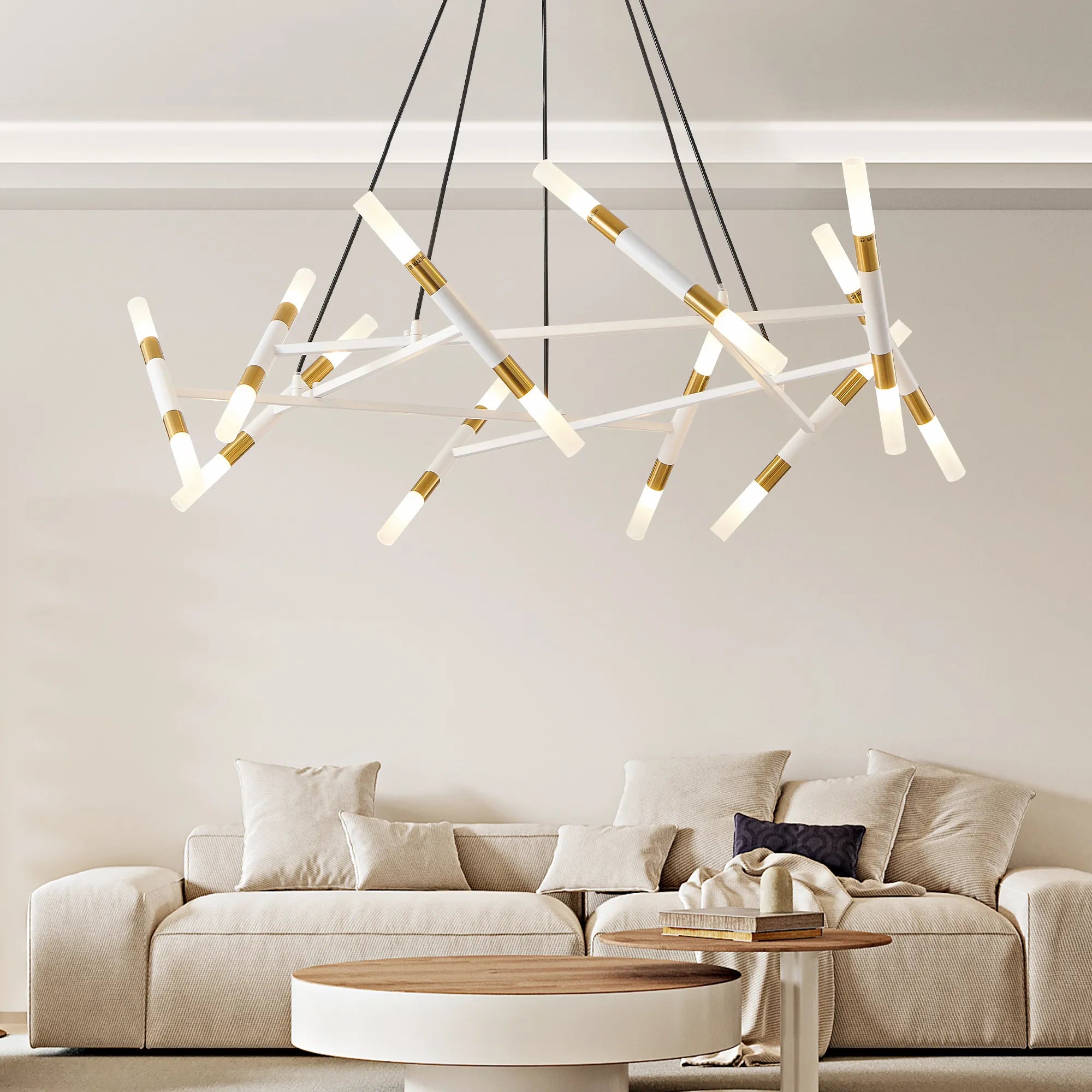 Modern 20 Lights Polygonal Chandelier Pendant Light