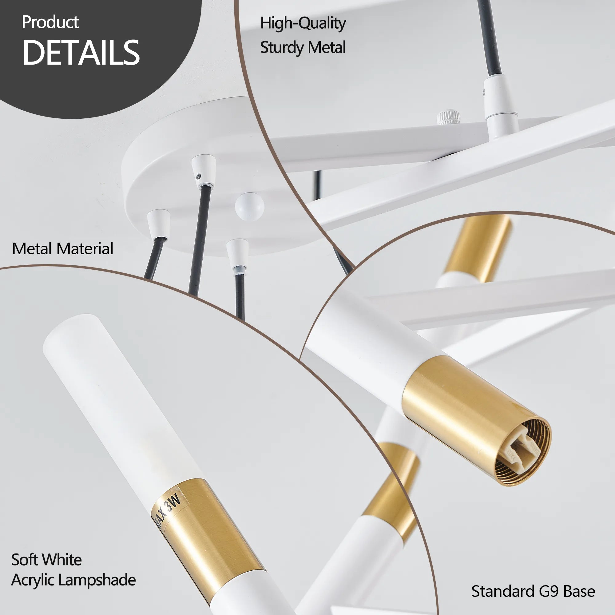 Modern 20 Lights Polygonal Chandelier Pendant Light