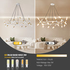 Modern 20 Lights Polygonal Chandelier Pendant Light