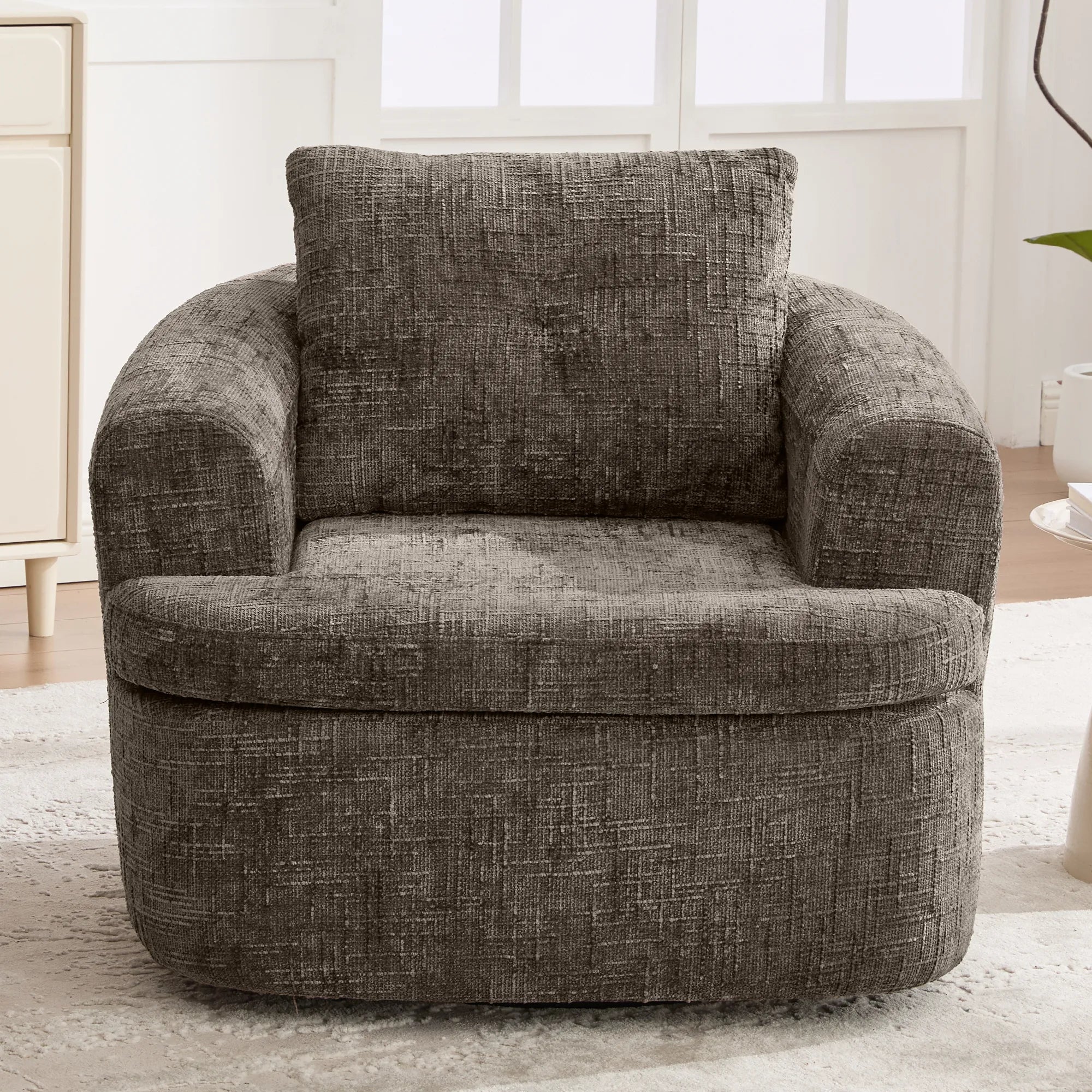 Modern 360° Swivel Barrel Accent Chair