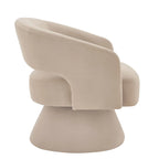 Modern 360° Swivel Velvet Barrel Accent Chair With Open Backrest