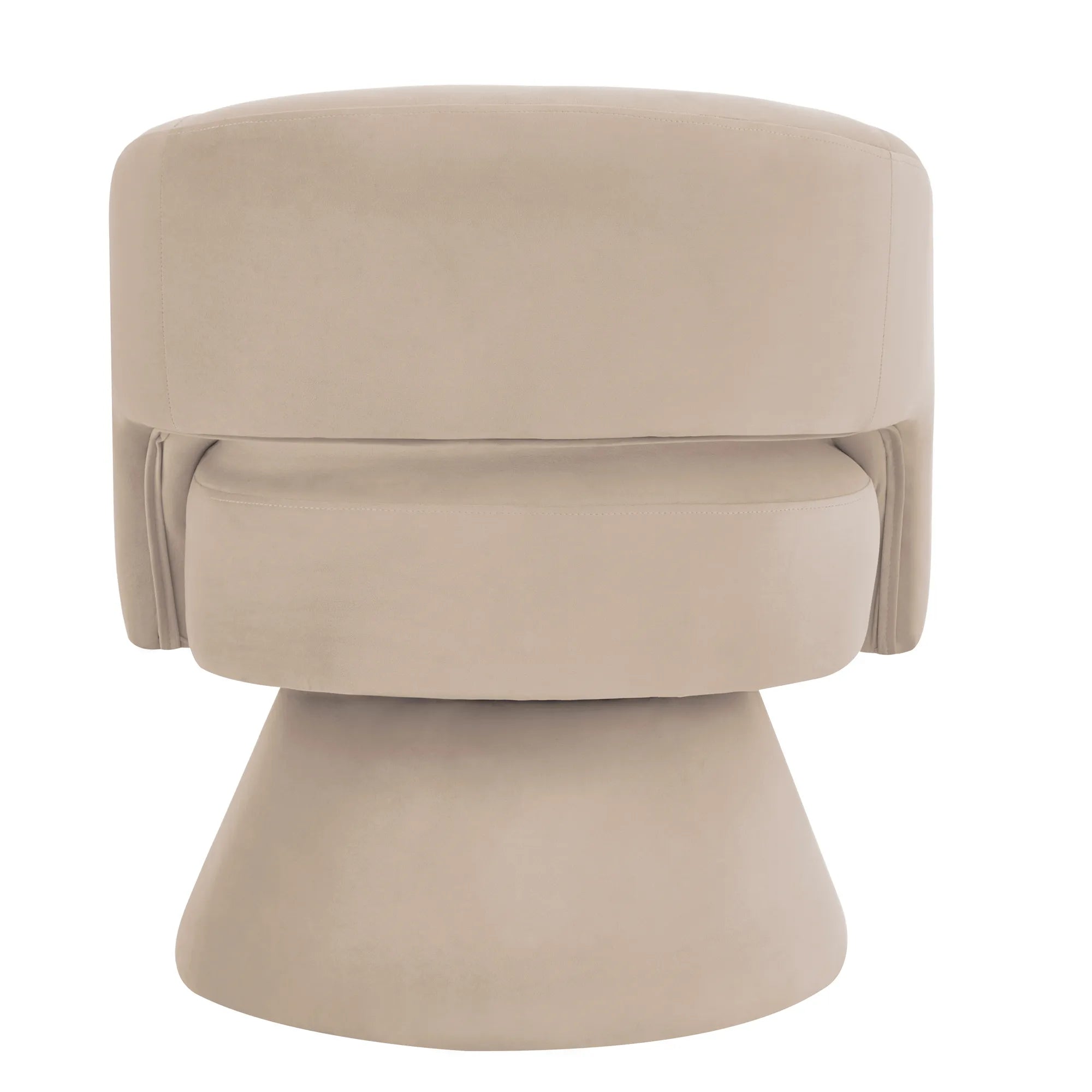 Modern 360° Swivel Velvet Barrel Accent Chair With Open Backrest