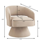 Modern 360° Swivel Velvet Barrel Accent Chair With Open Backrest