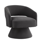 Modern 360° Swivel Velvet Barrel Accent Chair With Open Backrest