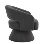 Modern 360° Swivel Velvet Barrel Accent Chair With Open Backrest