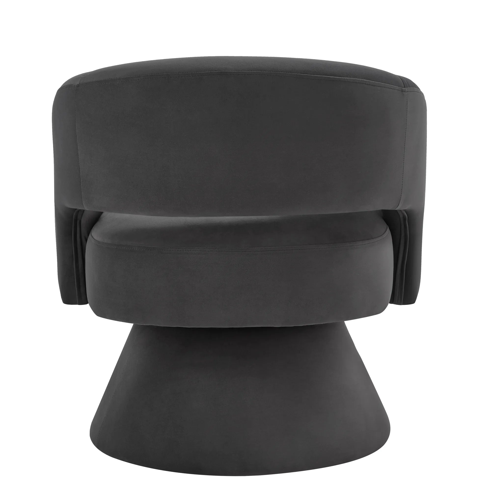Modern 360° Swivel Velvet Barrel Accent Chair With Open Backrest