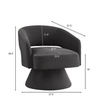 Modern 360° Swivel Velvet Barrel Accent Chair With Open Backrest