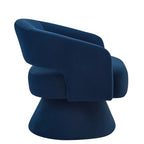 Modern 360° Swivel Velvet Barrel Accent Chair With Open Backrest