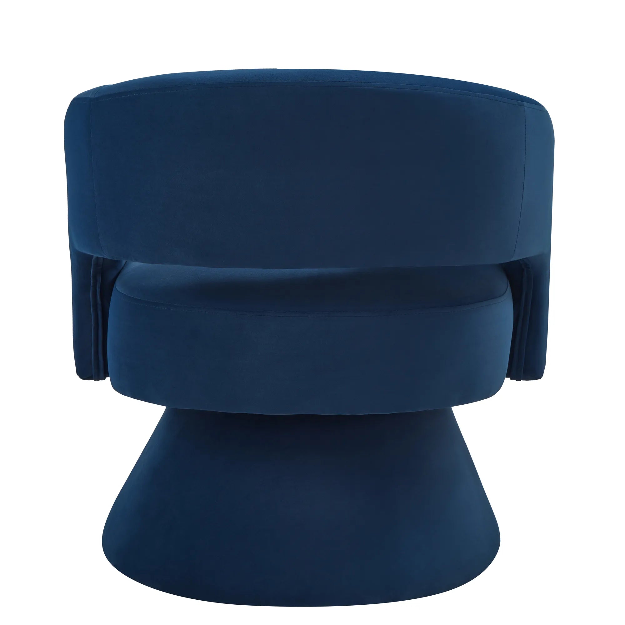 Modern 360° Swivel Velvet Barrel Accent Chair With Open Backrest