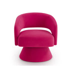 Modern 360° Swivel Velvet Barrel Accent Chair With Open Backrest