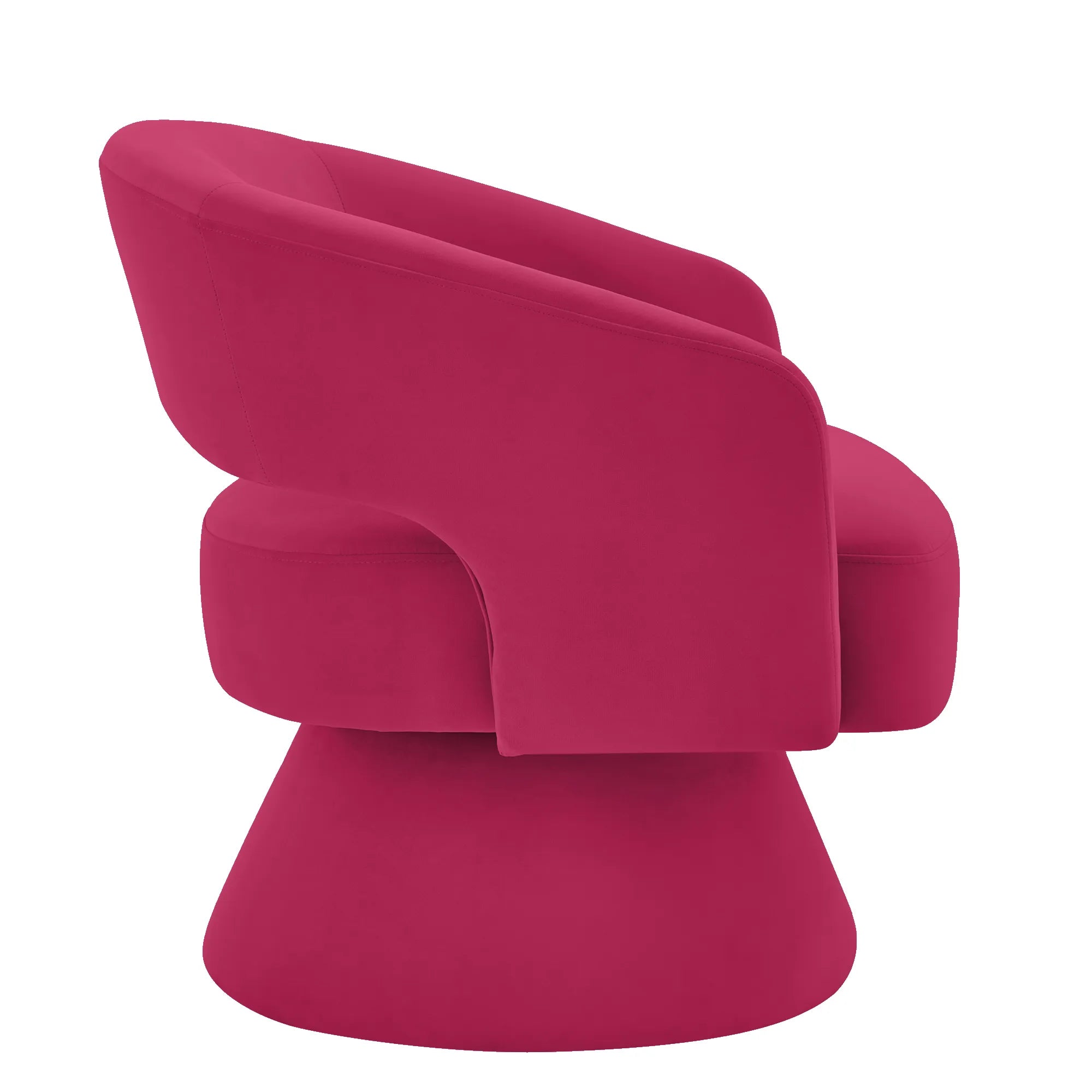 Modern 360° Swivel Velvet Barrel Accent Chair With Open Backrest