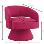 Modern 360° Swivel Velvet Barrel Accent Chair With Open Backrest