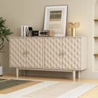 Modern 4-Door Sideboard with Convex Pattern Design