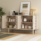 Modern 4-Door Sideboard with Convex Pattern Design