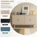 Modern 4-Door Sideboard with Convex Pattern Design