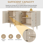 Modern 4-Door Sideboard with Convex Pattern Design