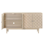 Modern 4-Door Sideboard with Convex Pattern Design