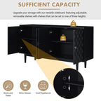 Modern 4-Door Sideboard with Convex Pattern Design