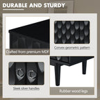 Modern 4-Door Sideboard with Convex Pattern Design