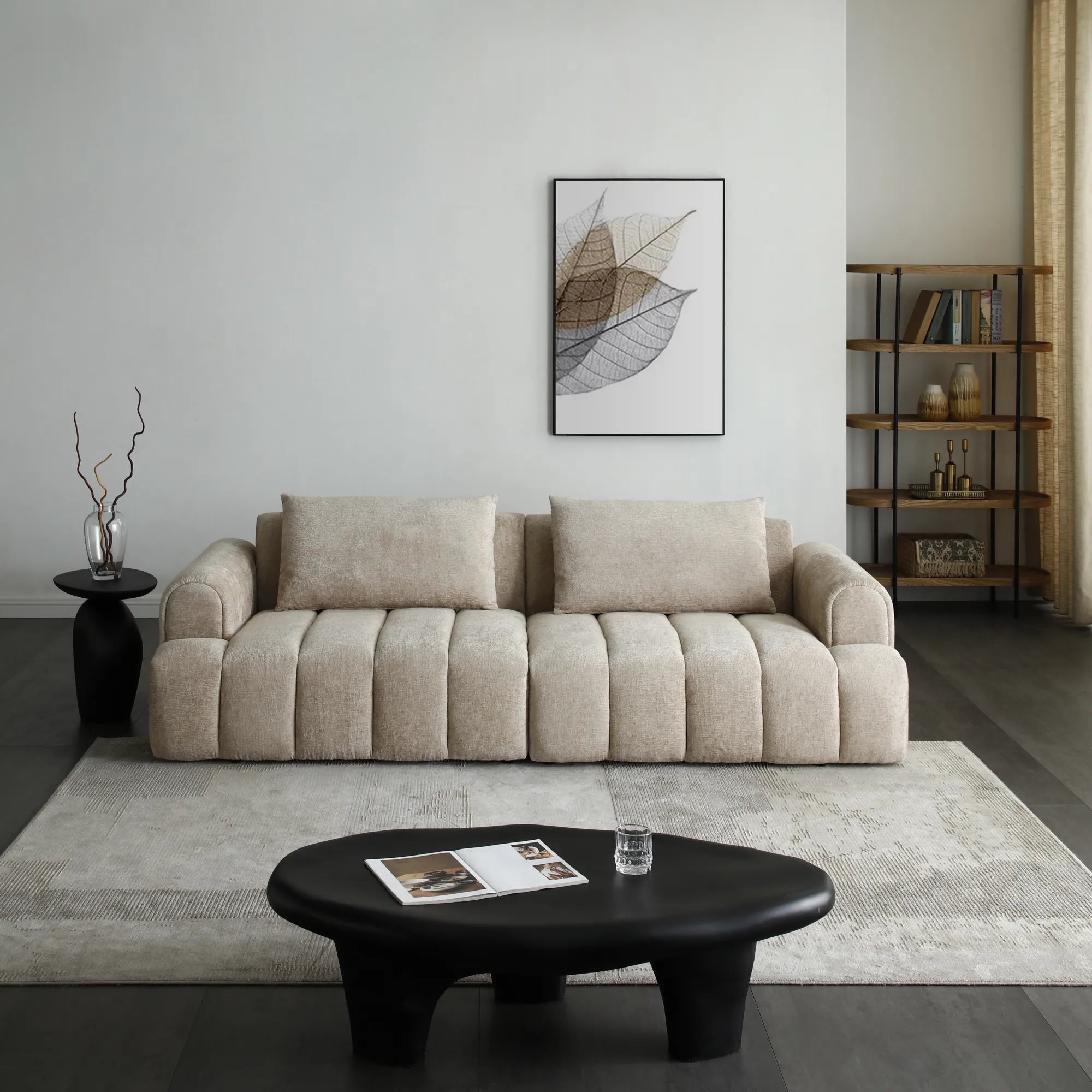 Modern 4-Seater Velvet Sectional Sofa