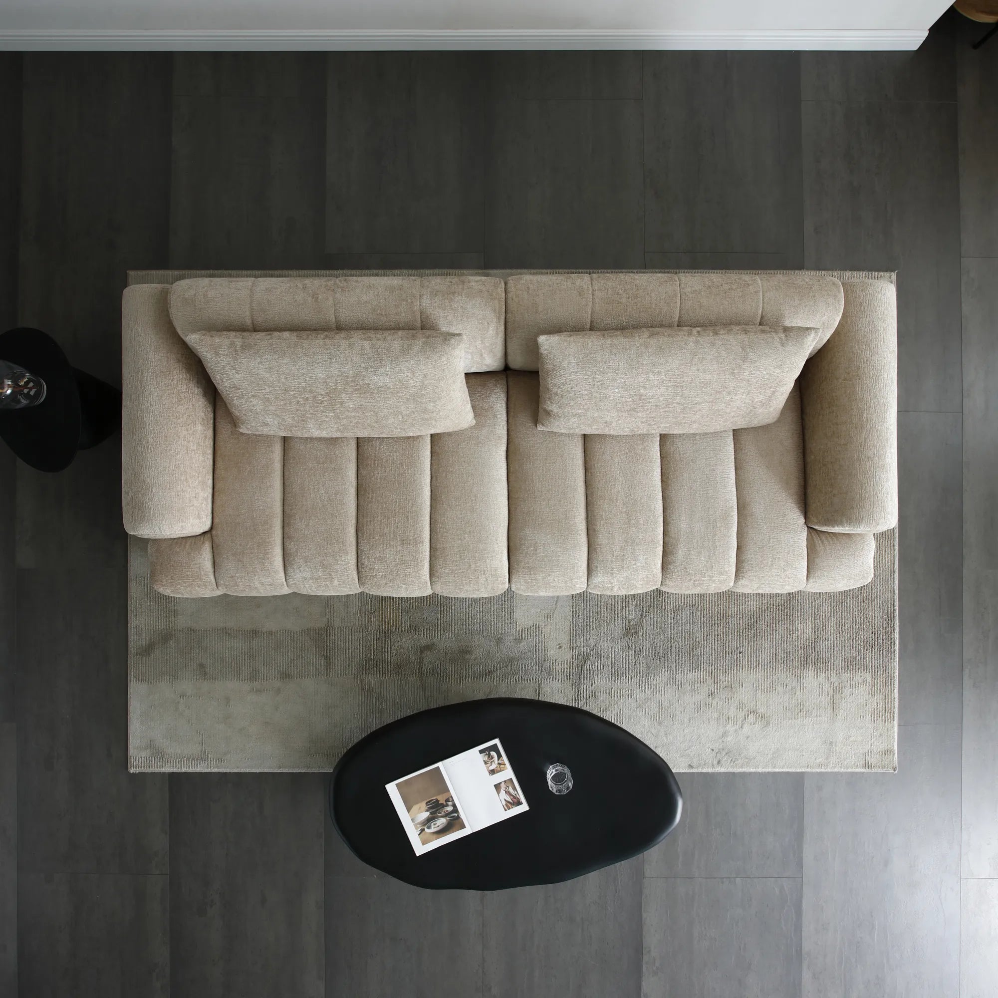 Modern 4-Seater Velvet Sectional Sofa