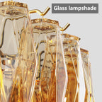 Modern 4-Tier Rectangular Chandelier with Smoke Glass