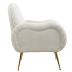 Modern Accent Armchair with Gold Metal Legs, Snowflake Fabric