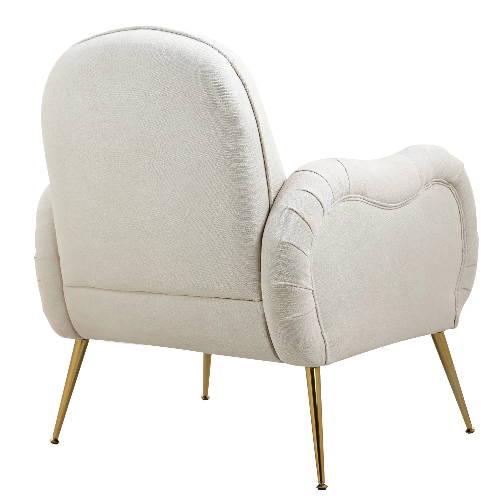 Modern Accent Armchair with Gold Metal Legs, Snowflake Fabric